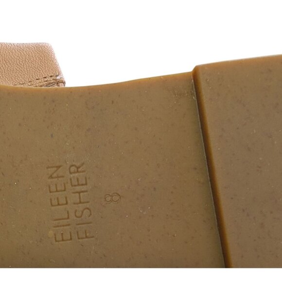 Eileen Fisher Womens Duet Tumbled Brown Leather Slip-On Slides Sandals Size 8 - Picture 8 of 8